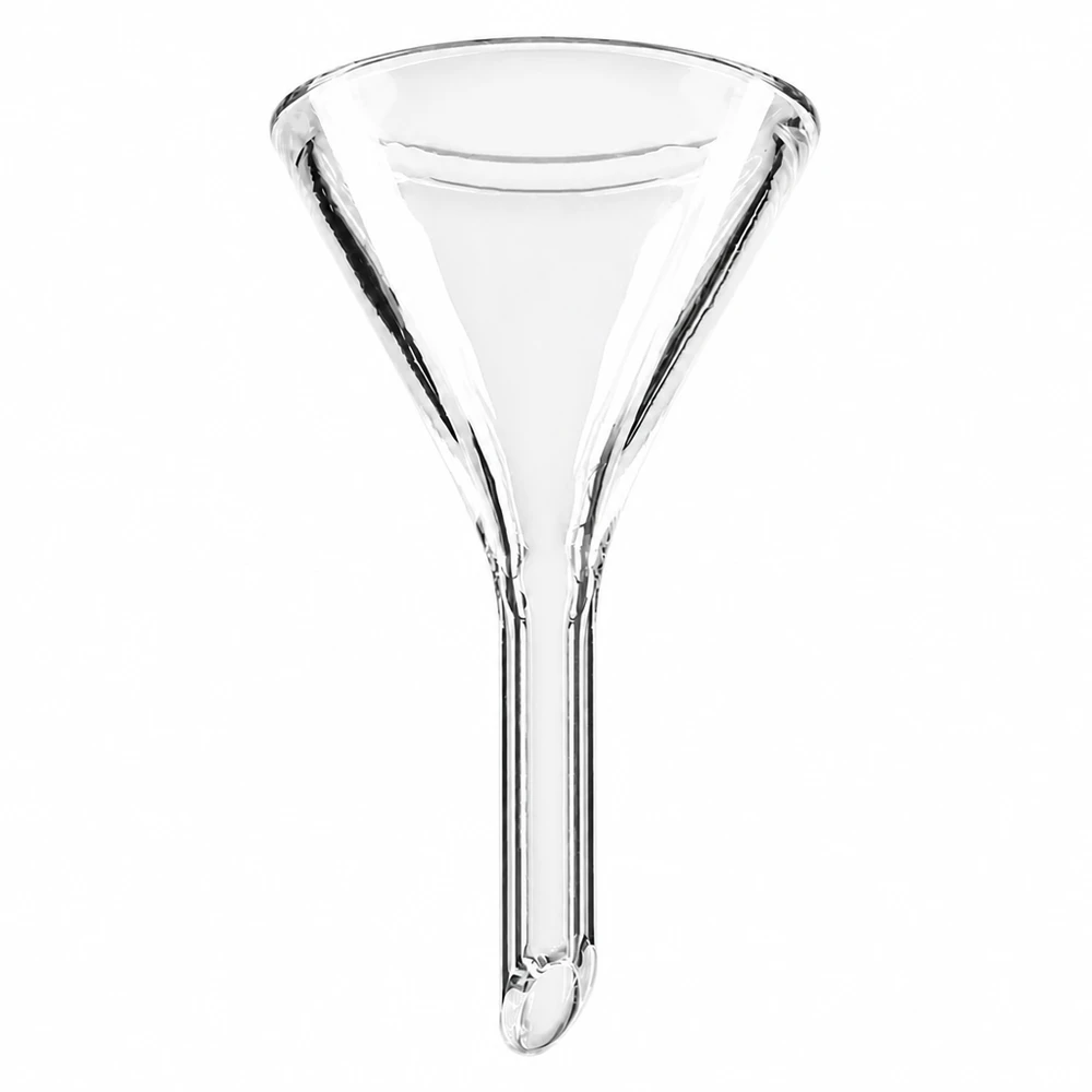 Entonnoir en verre de 30mm de diamètre en verre sodo-calcique avec angle de 60 degrés pour les besoins du laboratoire