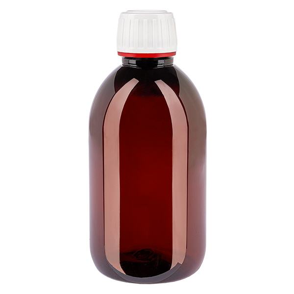 Bouteille PET 250ml avec bouchon blanc à charnière Bouteille PET 250ml avec bouchon blanc à charnière