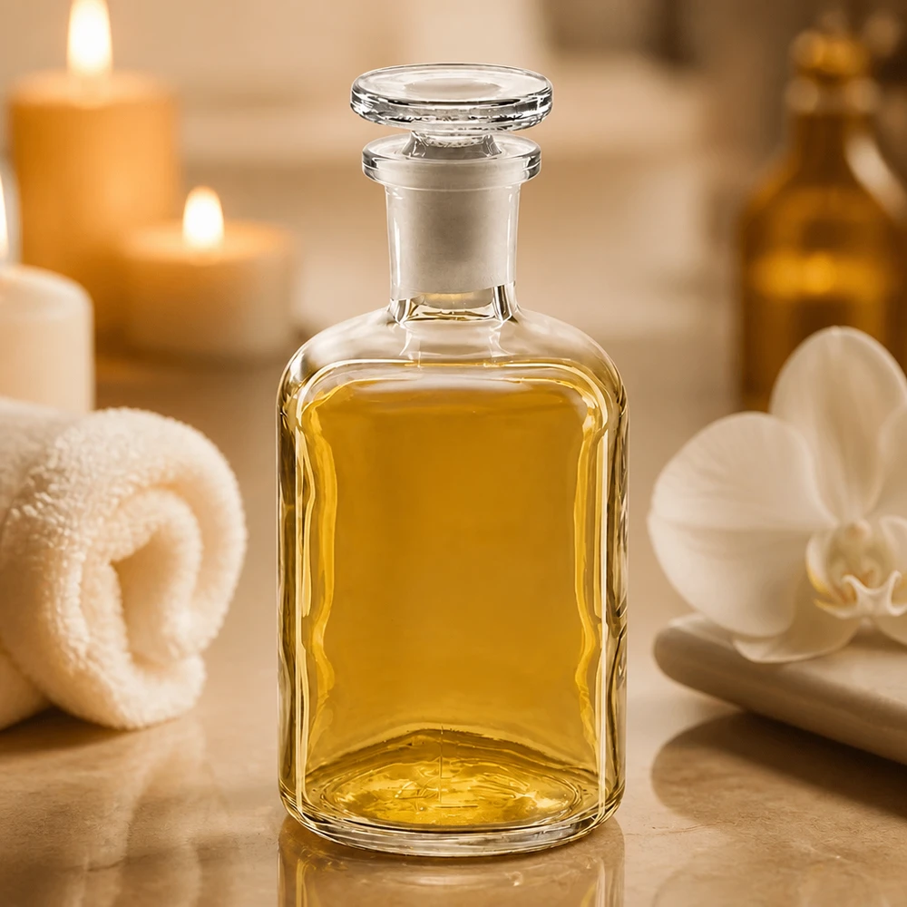 Flacon pharmaceutique 100 ml col étroit en verre clair + bouchon Flacon en verre haut de gamme de 100 ml à col étroit avec bouchon en verre, pour la conservation de produits cosmétiques naturels