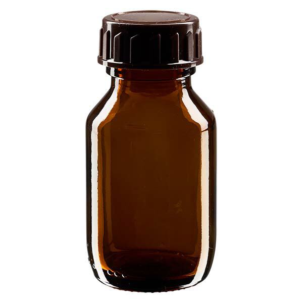 Flacon médical de 50 ml avec bouchon marron Flacon médical de 50 ml avec bouchon marron