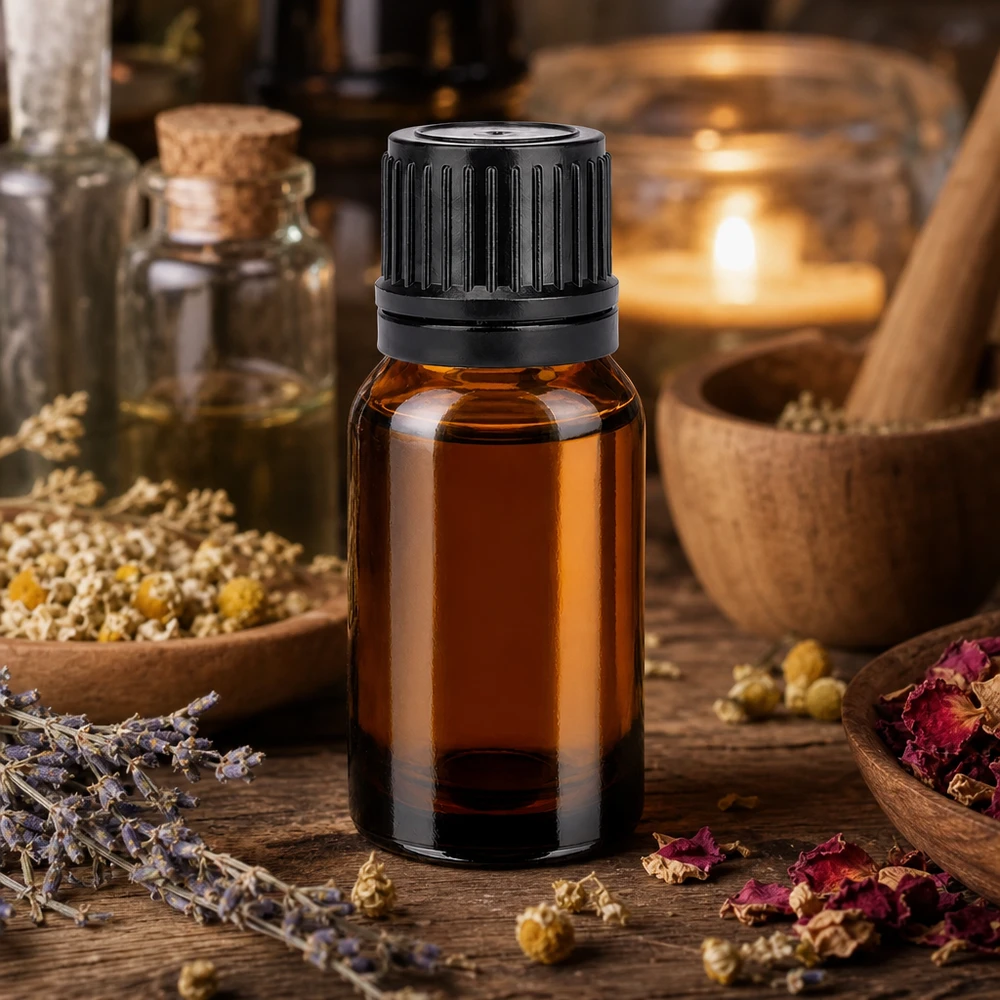 Flacon 10ml 11mm SV noir OV BrownLine UT18/10 10ml SV BrownLine Bouteille en verre avec ouverture de 11mm idéale pour un dosage précis des huiles essentielles