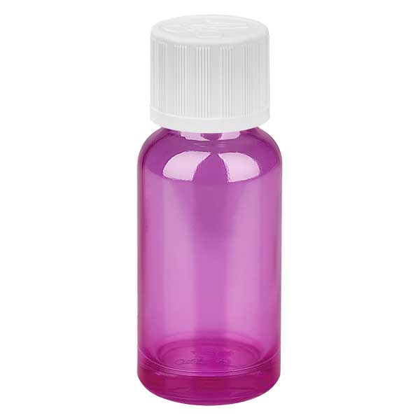 Flacon 20ml bouchon à vis 11mm blanc standard sécurité enfant PurpleLine UT18/20