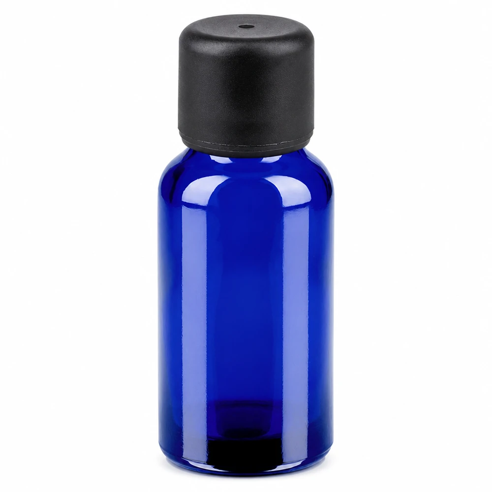 Flacon 20ml 6mm SV noir STD BlueLine UT18/20 Bouteille en verre de haute qualité 20ml bleu bouchon 6mm pour l'aromathérapie et les applications pharmaceutiques