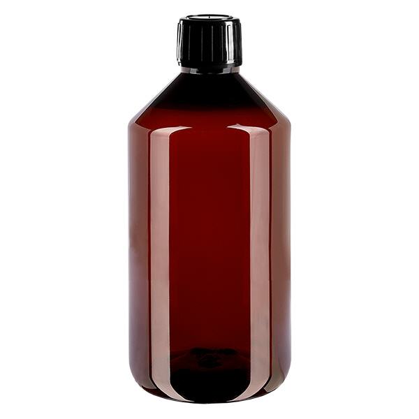 Flacon PET 750ml avec bouchon d'inviolabilité noir Flacon PET 750ml avec bouchon d'inviolabilité noir