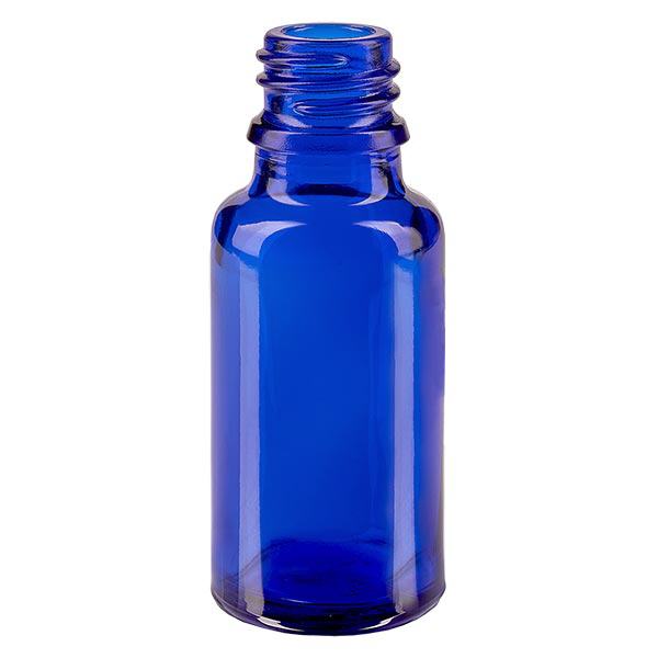 Flacon avec compte-gouttes 20 ml DIN18 - verre bleu