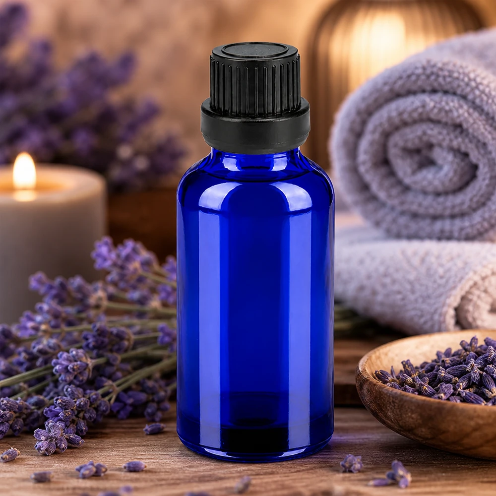 Flacon 30ml 11mm SV noir OV BlueLine UT18/30 Bouteille en verre de haute qualité de 30 ml avec bouchon pipette pour l'aromathérapie et le bien-être