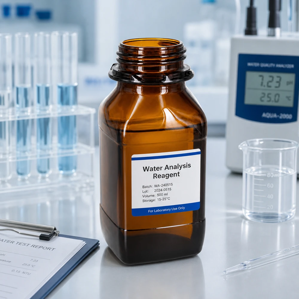 Bouteille de conservation en verre ambré de 500 ml - Une protection fiable pour vos substances précieuses Flacon de laboratoire précis de 500 ml avec bouchon à vis pour une conservation sûre des réactifs