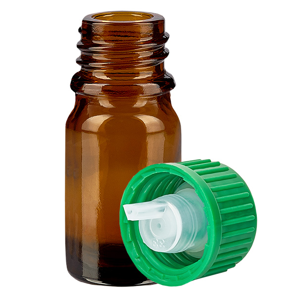 Flacon compte-goutte 5ml 0.8mm vert STD BrownLine UT18/5