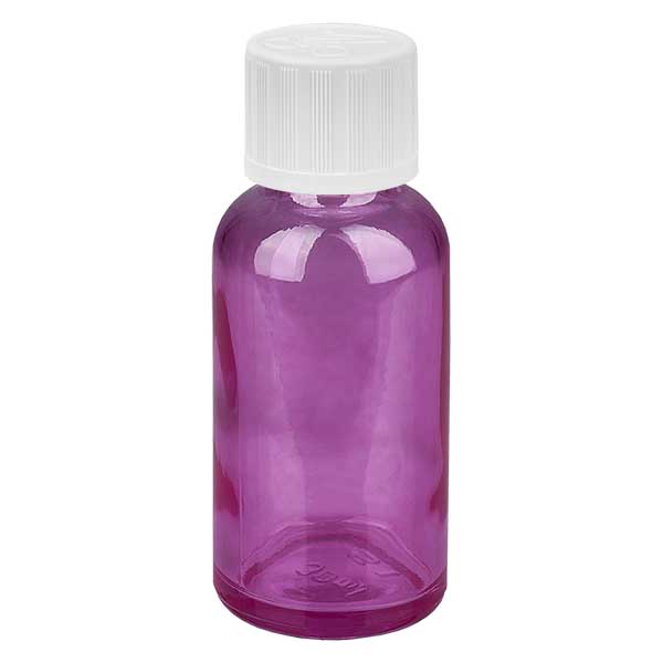 Flacon 30ml bouchon à vis 11mm blanc standard sécurité enfant PurpleLine UT18/30