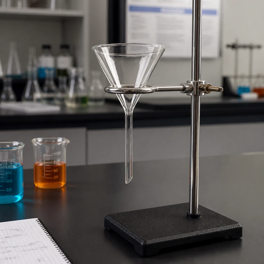 Entonnoir Ø 80mm - verre sodocalcique - angle 60° Entonnoir de laboratoire de précision, diamètre 80 mm, en verre sodocalcique résistant aux produits chimiques, pour une utilisation en toute sécurité