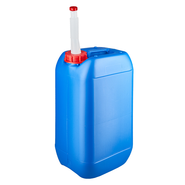 Bidon 15 litres bleu avec tube de vidange Flex