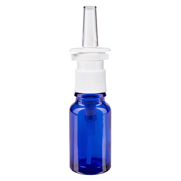 Flacon de pharmacie bleu 10ml vaporisateur nasal blanc