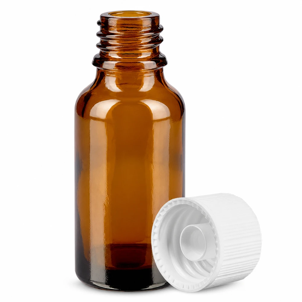 Flacon 20ml 11mm SV blanc STD BrownLine UT18/20 Flacon de laboratoire 20ml à filetage standard de haute qualité en verre brun opaque pour échantillons