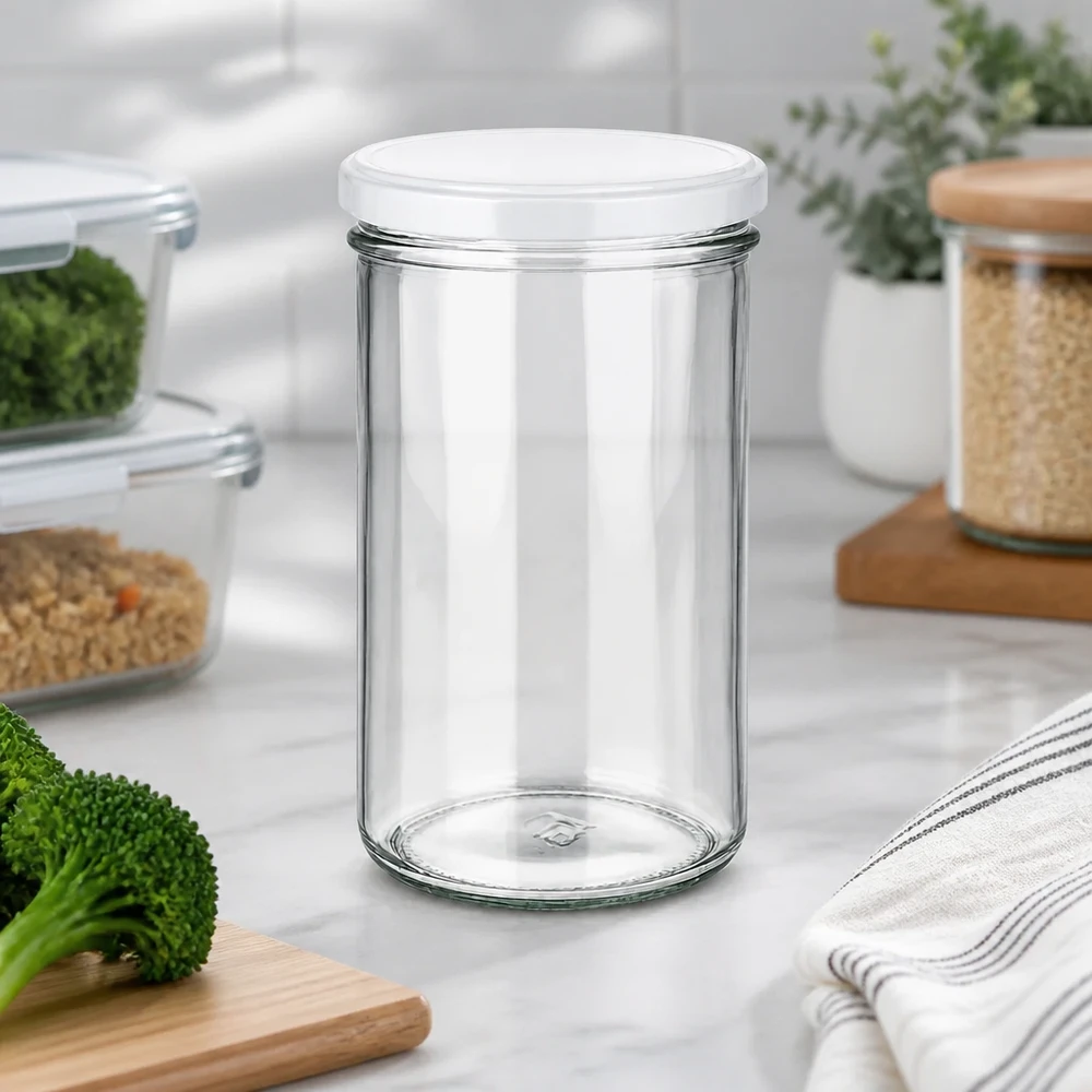 277ml Einmachglas in moderner Küchenumgebung mit Gemüse und Vorratsgläsern - vielseitig für Meal Prep und Aufbewahrung