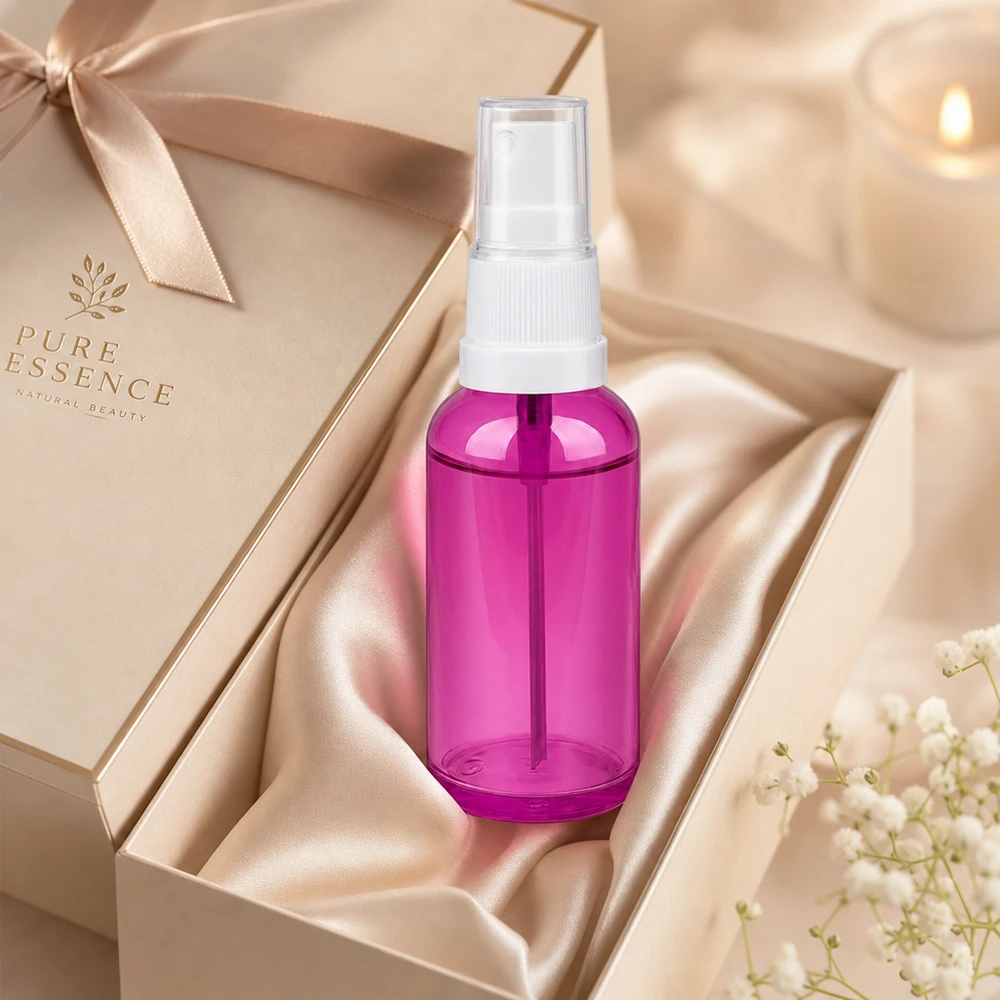 Flacon vaporisateur 50ml blanc/transparent Standard PurpleLine UT18/50 Flacon vaporisateur polyvalent de 50 ml PurpleLine pour des sprays d'ambiance et des parfums faits maison