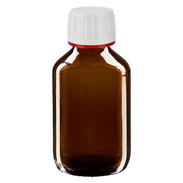 Flacon médical de 150 ml avec bouchon blanc Flacon médical de 150 ml avec bouchon blanc