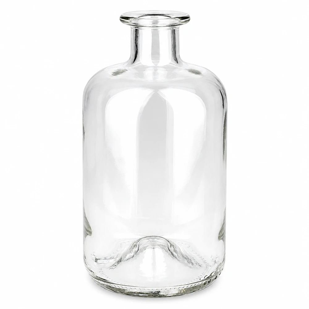 Flacon à pharmacie « 500ml Glasflasche "Luna" ohne Verschluss UNiTWIST » 500 ml sans bouchon UNiTWIST® Bouteille en verre Luna de 500ml transparente sans bouchon UNiTWIST Bouteille de pharmacie ronde à col étroit