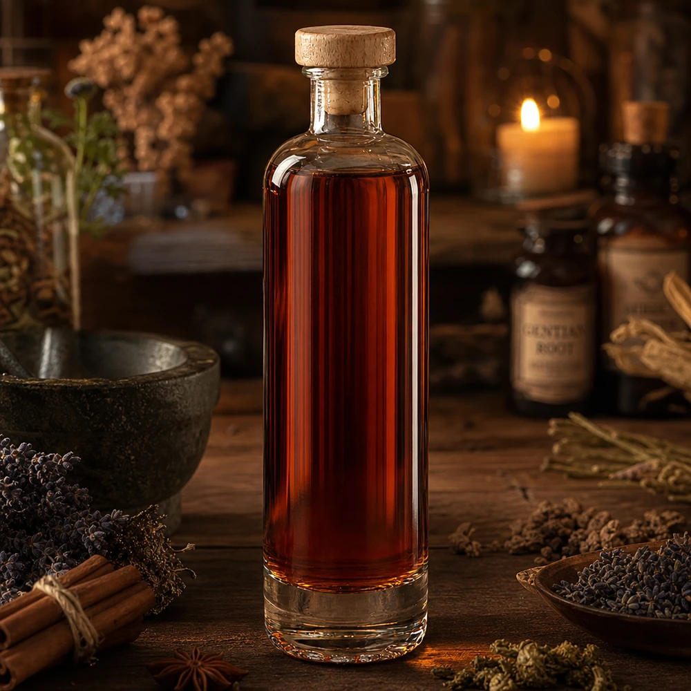 Bouteille en verre 500 ml « Ella » avec bouchon en bois UNiTWIST® Bouteille en verre 500 ml « Ella » avec bouchon en bois UNiTWIST®