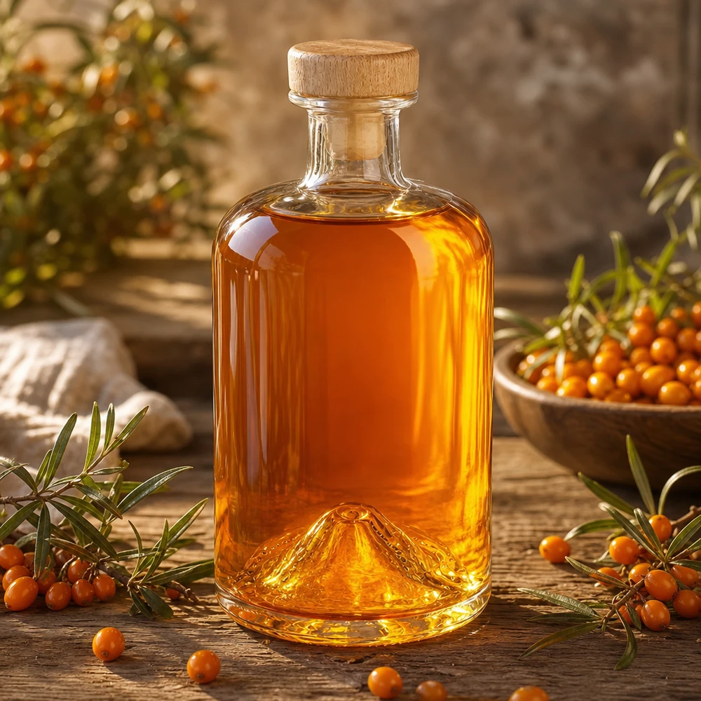 Flacon à pharmacie 500 ml « Sofia » avec bouchon en bois UNiTWIST®