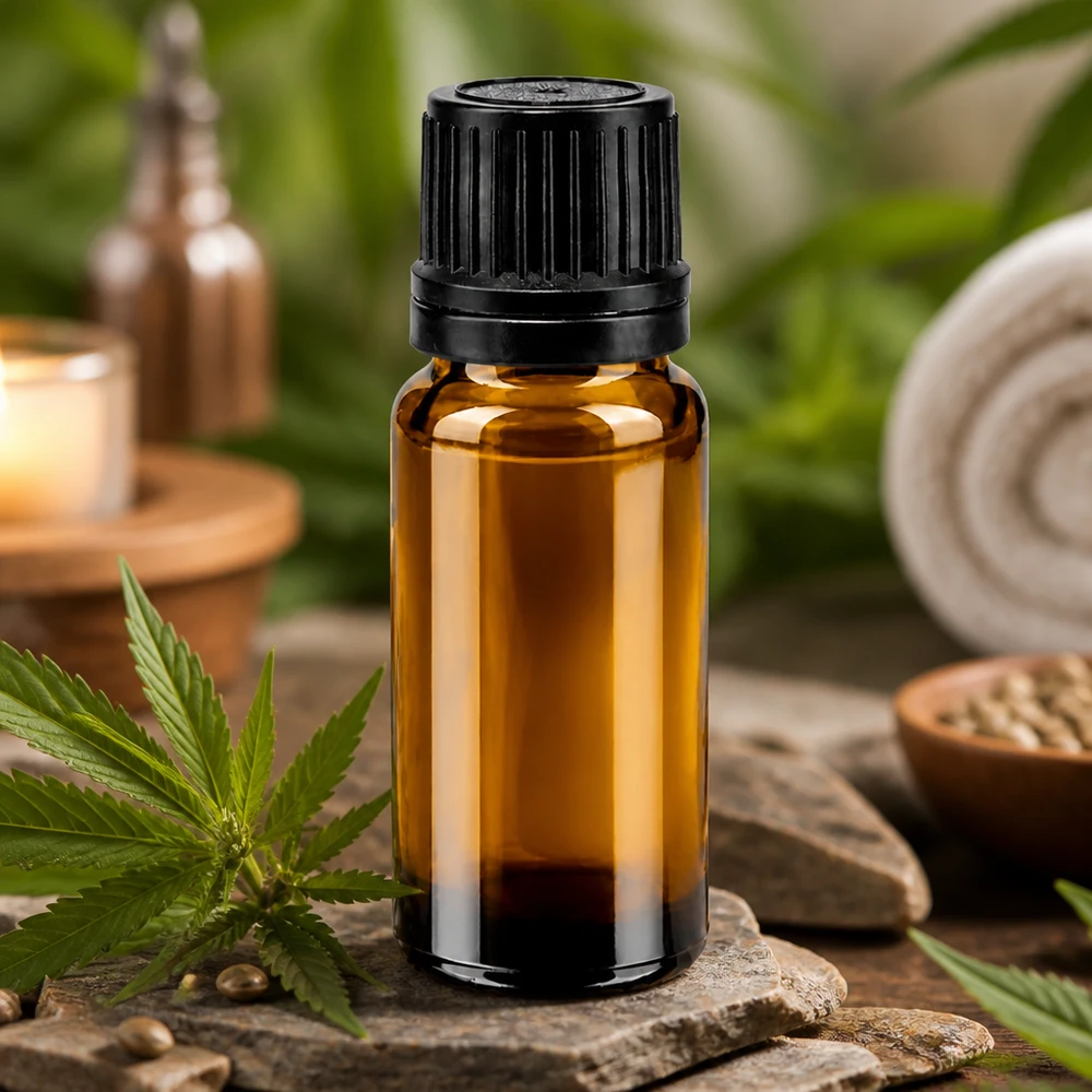 Flacon en verre ambré de 10 ml avec compte-gouttes de 1 mm pour l'huile de CBD et la médecine naturelle