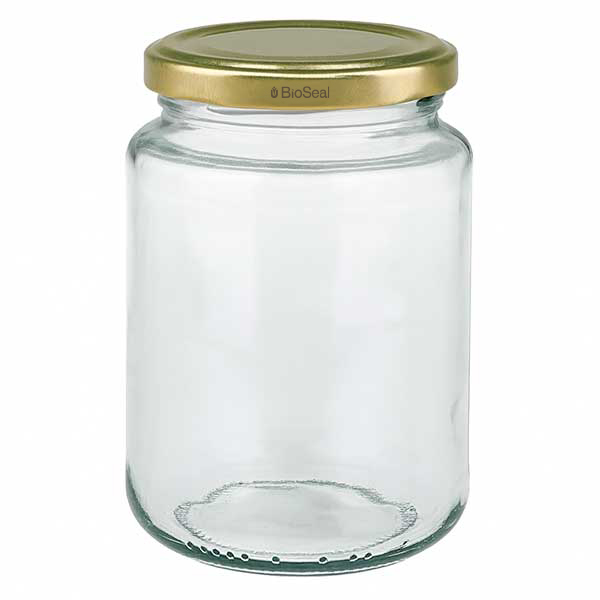 382ml Verre rond avec couvercle BioSeal or UNiTWIST