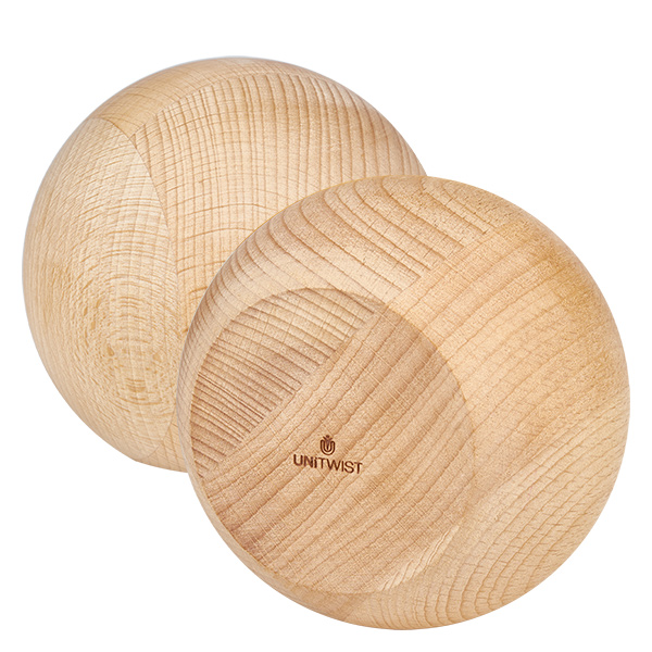370ml bocal conique WECK RR100 avec boule en bois en hêtre Bouchon boule en hêtre pour bocal WECK 1590ml RR100 - Détail du grain de bois naturel et de la finition