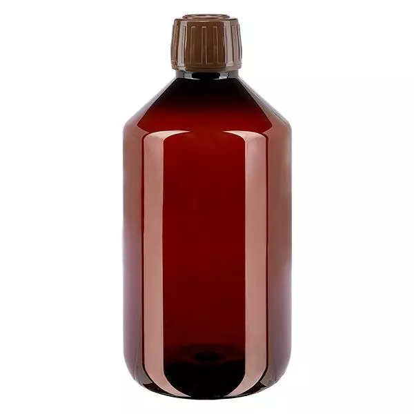 Bouteille PET 500ml avec bouchon marron,bouchon d'inviolabilité Bouteille PET 500ml avec bouchon marron,bouchon d'inviolabilité