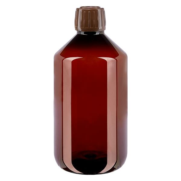 Bouteille PET 500ml avec bouchon marron,bouchon d'inviolabilité
