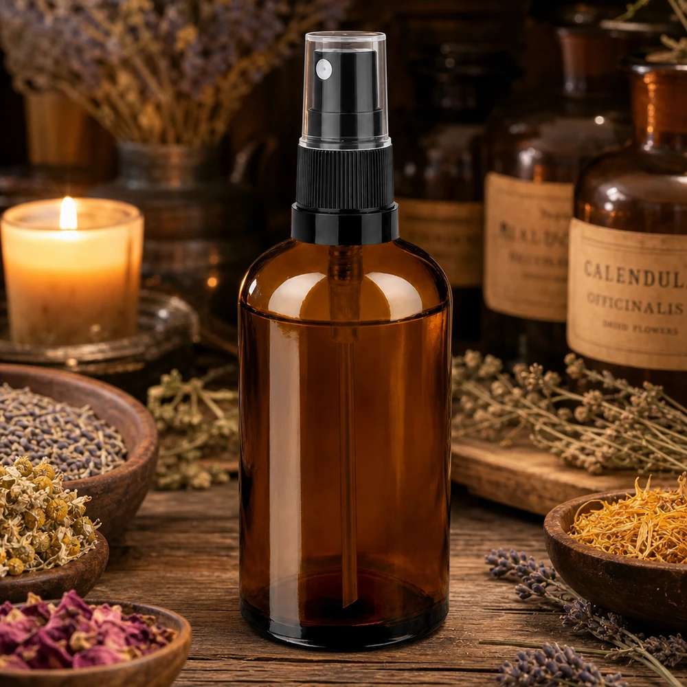 100ml vaporisateur noir/tr. STD BrownLine UT18/100 Bouteille en verre réutilisable de 100 ml avec vaporisateur pour le bricolage de cosmétiques et de produits naturels