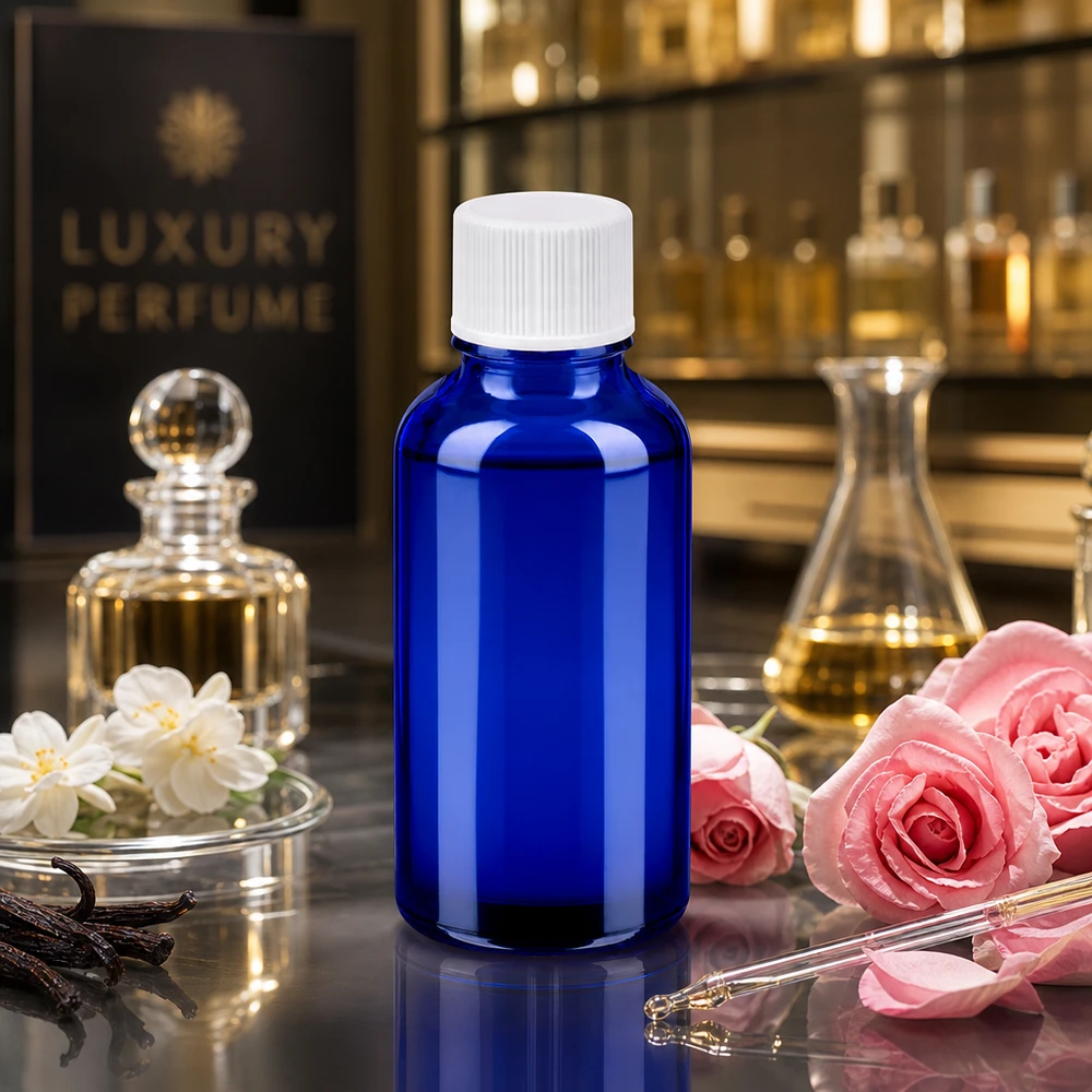 Flacon de 30ml 11mm SV blanc STD BlueLine UT18/30 Bouteille de précision de 30 ml avec bouchon compte-gouttes pour un remplissage exact de concentrés et de sérums