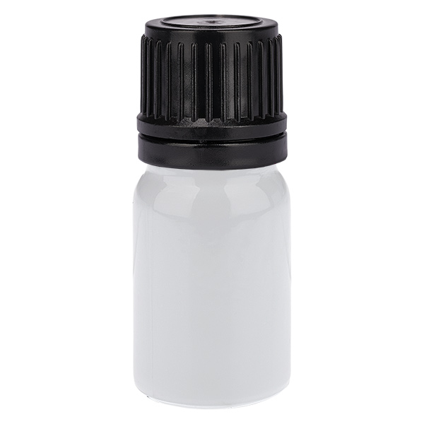Flacon pour globules 5 ml Bouchon verseur 3 mm noir Bouchon standard WhiteLine UT18/5