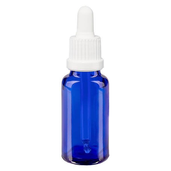 Flacon bleu 20 ml + pipette blanche à système d'inviolabilité
