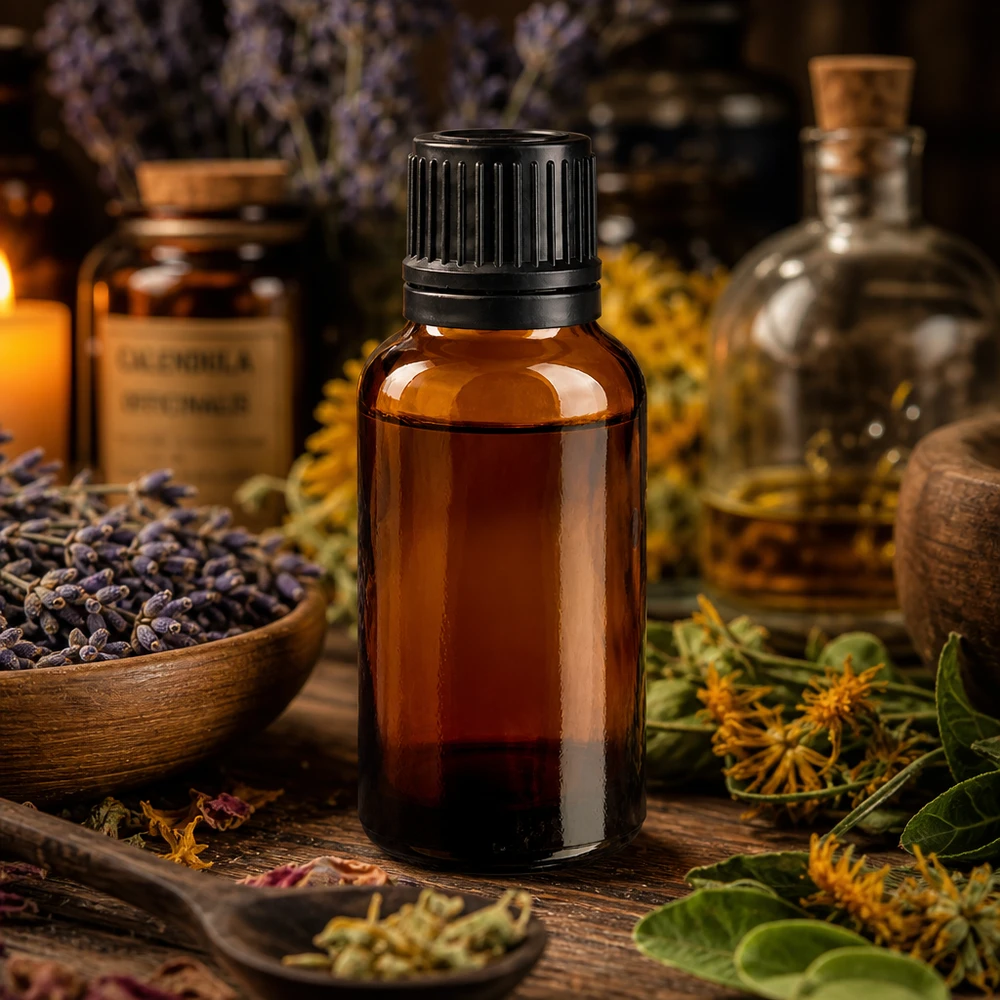 Flacon 30ml 11mm SV noir OV BrownLine UT18/30 Bouteille de réserve de 30 ml en verre brun robuste, parfaite pour les huiles aux herbes et les teintures.