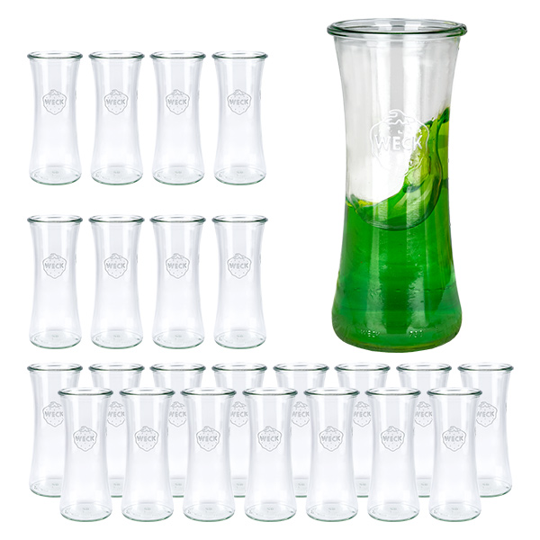 Lot de 24 pots Weck 700 ml Verre à délicatesse rond Lot de 24 pots Weck 700 ml Verre à délicatesse rond