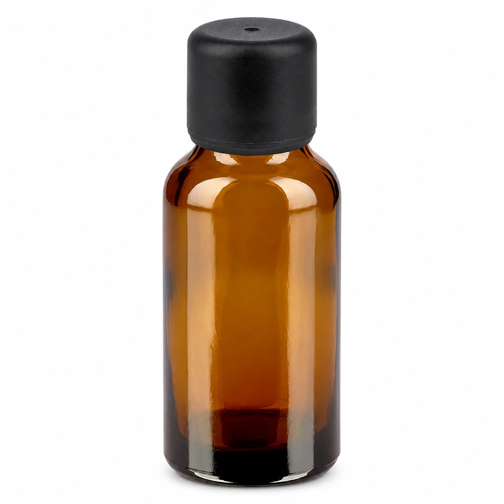 Flacon 20ml 6mm SV noir STD BrownLine UT18/20 Bouteille compacte en verre brun de 20ml pour l'aromathérapie et la cosmétique naturelle