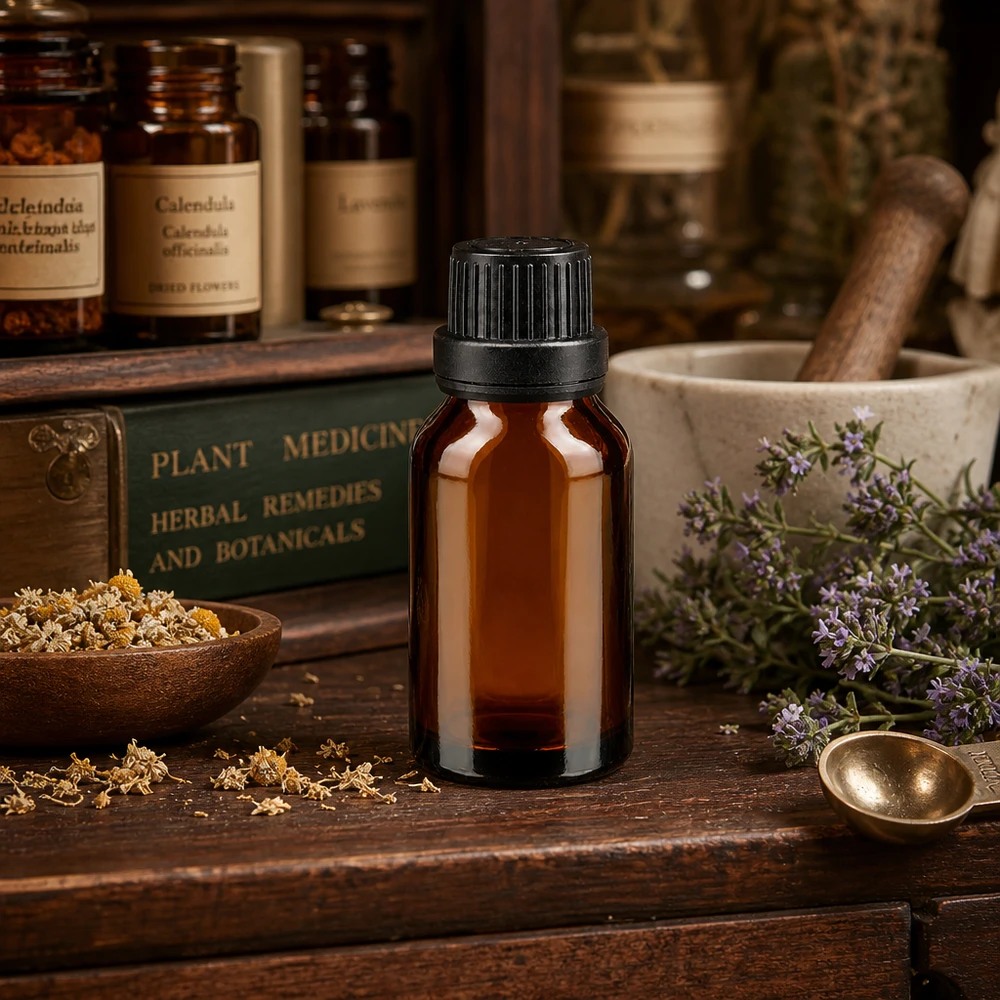 flacon à pharmacie brun 15ml bouchon inviolable 2mm noir bouchon inviolabilité Flacon en verre ambré de 15 ml avec bouchon doseur noir pour teintures et extraits végétaux