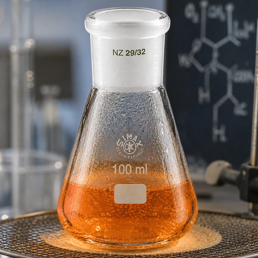 Erlenmeyer 100 ml col large, verre borosilicate avec rodage normalisé 29/32 Erlenmeyer 100 ml col large, verre borosilicate avec rodage normalisé 29/32