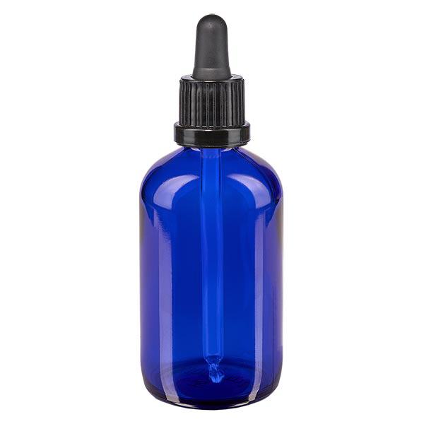 Flacon bleu 100 ml + pipette noire à système d'inviolabilité