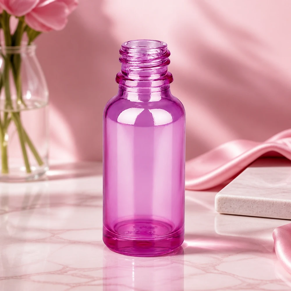 Bouteille à pharmacie de 20ml PurpleLine UT18/20 UNiTWIST Elégant flacon en verre PurpleLine de 20 ml avec technologie UNiTWIST dans un violet moderne pour les sérums