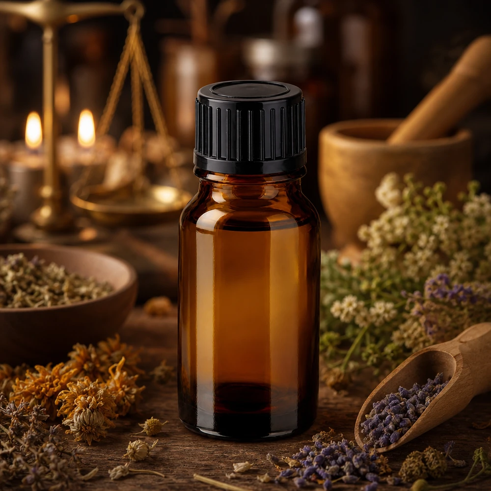 Flacon 10ml 11mm SV noir STD BrownLine UT18/10 Bouteille compacte en verre brun de 10 ml avec bouchon noir idéale pour la conservation des essences