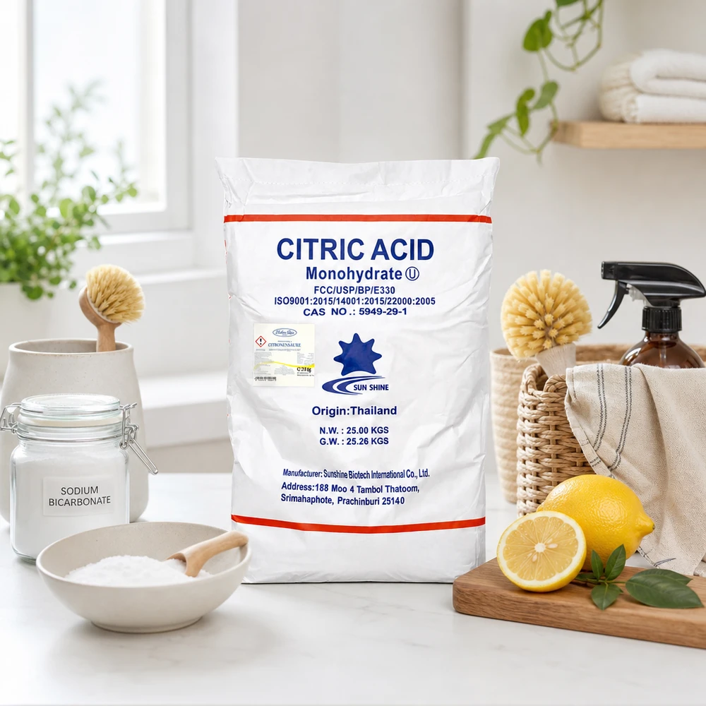 Acide citrique monohydraté de haute pureté 25kg dans un emballage de réserve pratique pour les applications professionnelles