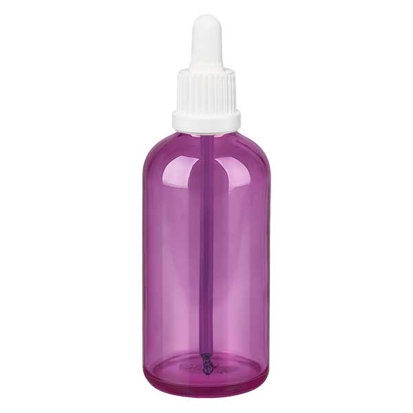 Flacon pipette 100ml blanc originalité bouchon à vis PurpleLine UT18/100
