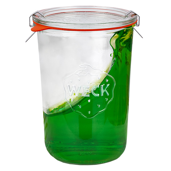 Lot de 18 bocaux Weck 850ml, 3/4L verres à pied avec 18 couvercles en verre