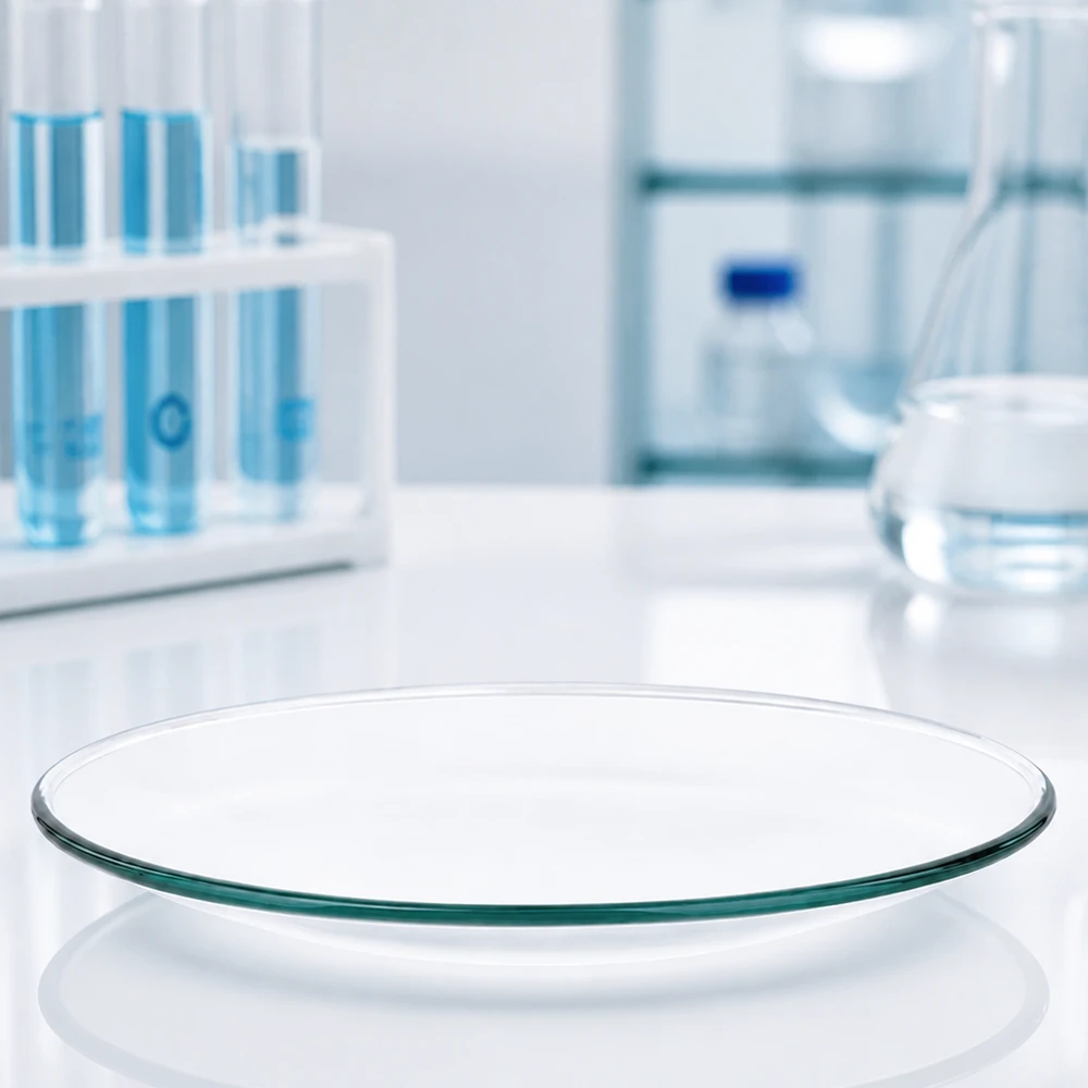 Verre de montre 100 mm - verre borosilicate 3.3 - bord fondu Plateau en verre de laboratoire fin Ø 100mm avec bord incurvé pour des mesures précises