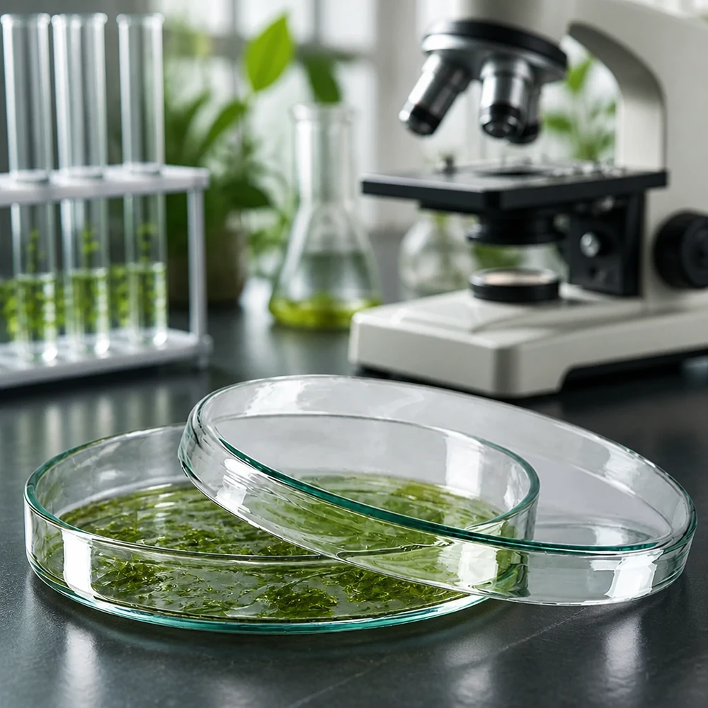 Boîte de Pétri en verre borosilicaté, diamètre 100 mm, résistante aux produits chimiques, pour cultures de cellules végétales