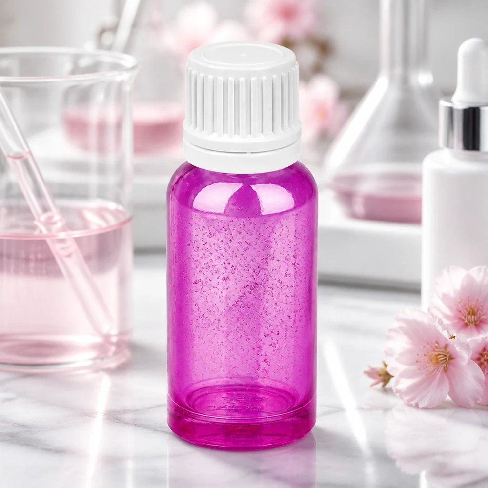 Flacon compte-gouttes 20ml 0,7mm blanc Originalité Bouchon à vis PurpleLine UT18/20 Bouteille violette de 20ml avec un compte-gouttes de 0.7mm parfaite pour le DIY cosmétique et la cosmétique naturelle