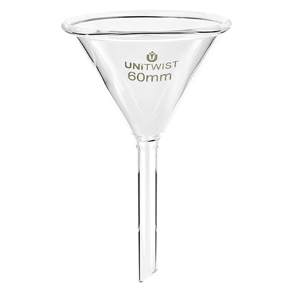 Entonnoir en verre ø60mm borosilicate UNiTWIST