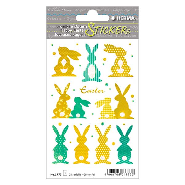 Autocollants Lapin d'or (10 stickers avec paillettes) Autocollants Lapin d'or (10 stickers avec paillettes)