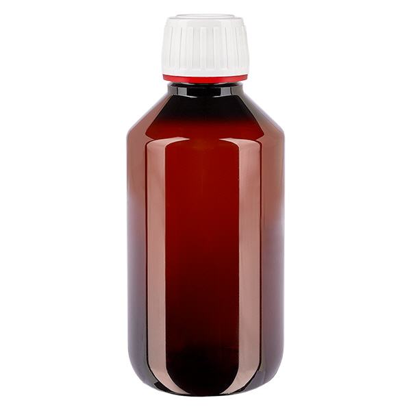 Bouteille PET 200ml avec bouchon à charnière blanc