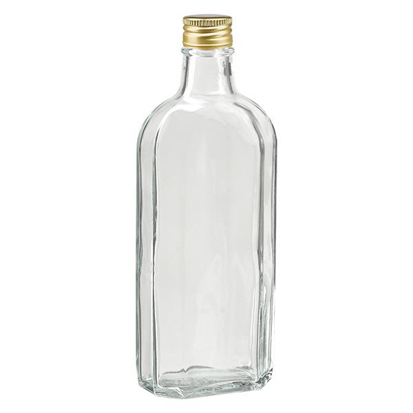 250 ml Meplat transparent avec bouchon alu or PP22